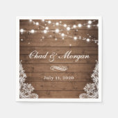 Rustikale Holzwinger-Hochzeit Serviette (Vorderseite)