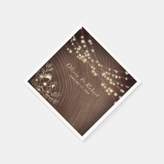 Rustikale Holzwinger-Hochzeit Serviette (Ecke)