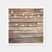 Rustikale Holzwinger-Hochzeit Serviette (Vorderseite)