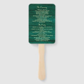 Rustikale Holzwinger Hochzeitsprogramm Handfan Fächer (Rückseite)