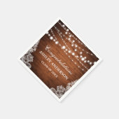 Rustikale Holzwinger-Lichter-Spitzentechnologie Serviette (Ecke)