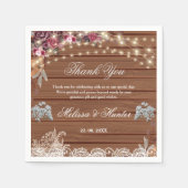 Rustikale Holzwinger-Light-Babys-Atemzug Hochzeit Serviette (Vorderseite)