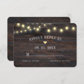 Rustikale Holzwinkernenleuchten für die Hochzeitsk RSVP Karte (Vorne/Hinten)