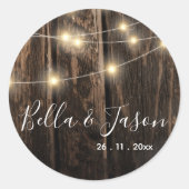 Rustikale Holzwinkernenleuchter Runder Aufkleber (Vorderseite)