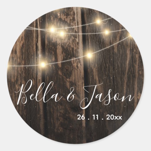 Rustikale Holzwinkernenleuchter Runder Aufkleber (Vorderseite)