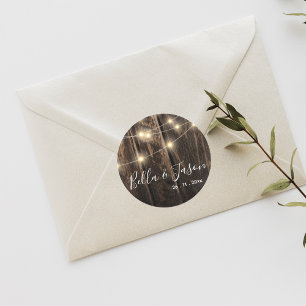 Rustikale Holzwinkernenleuchter Runder Aufkleber