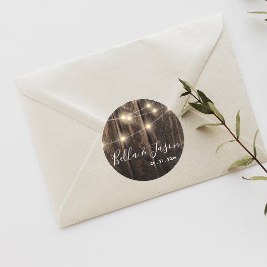 Rustikale Holzwinkernenleuchter Runder Aufkleber