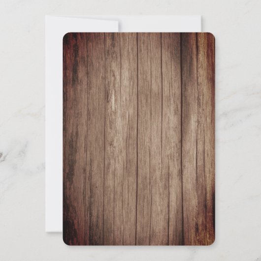 Rustikale Holzwolle und Streicheleichen Hochzeit Save The Date (Rückseite)