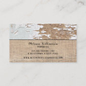 Rustikale Holzwurblütler-Shabby-bedrückte Visitenk Visitenkarte (Rückseite)