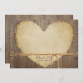 Rustikale Holzzaun-Karten Herz-Dankeschön-Hinweise Dankeskarte (Vorne/Hinten)