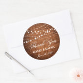 Rustikale Holzzeichenbeleuchtung Gastgeschenk Hoch Runder Aufkleber (Umschlag)