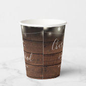 Rustikale Holzzeichenbeleuchtung Signature Script Pappbecher (Rechts)