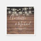 Rustikale Holzzeichenbeleuchtung Signature Script  Serviette (Vorderseite)