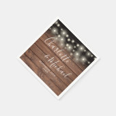 Rustikale Holzzeichenbeleuchtung Signature Script  Serviette (Ecke)