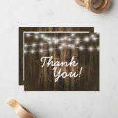 Rustikale Holzzeichenleuchten Dankeschön Karte (Vorderseite/Rückseite Beispiel)