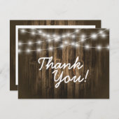 Rustikale Holzzeichenleuchten Dankeschön Karte (Vorne/Hinten)