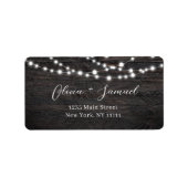 Rustikale Holzzeichenleuchten geben das Adressenla Adressaufkleber (Vorne)