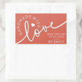 Rustikale Homemade mit Liebe Script Backwaren Rechteckiger Aufkleber (Tasche)