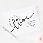 Rustikale Homemade mit Liebe Script Backwaren Rechteckiger Aufkleber (Umschlag)