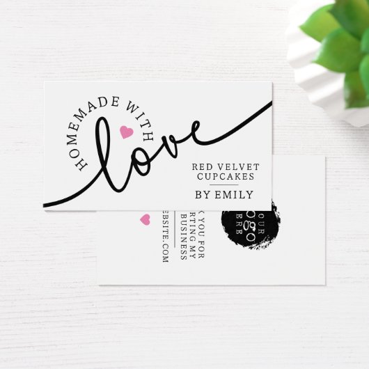 Rustikale Homemade mit Liebe Script Rosa Herz (Schreibtisch)