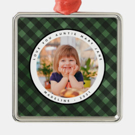 Rustikale Homespun Country Foto Tante Metal Orname Ornament Aus Metall