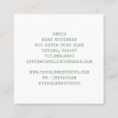 Rustikale Honey Bee Floral Quadratische Visitenkarte (Rückseite)