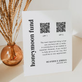 Rustikale Honeymoon Fund Scan QR wollen gut unters Sockelschild