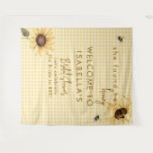 Rustikale Honigbiene Brautparty Stoff Willkommenss Wandteppich (Vorderseite (Horizontal))