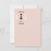 Rustikale Honigbiene Pink Flat Danke Note Card (Vorderseite)