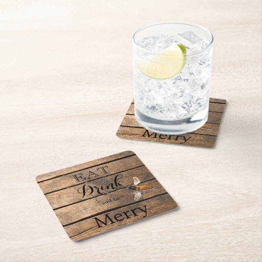 Rustikale Honigbiene Rechteckiger Pappuntersetzer (Vor Ort)