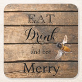 Rustikale Honigbiene Rechteckiger Pappuntersetzer (Vorderseite)