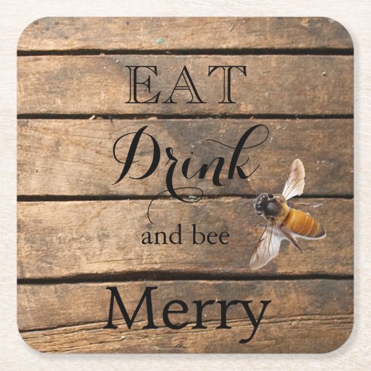 Rustikale Honigbiene Rechteckiger Pappuntersetzer (Vorderseite)