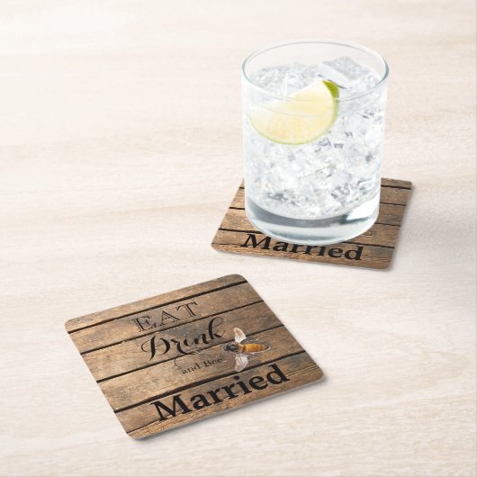 Rustikale Honigbiene Rechteckiger Pappuntersetzer (Vor Ort)