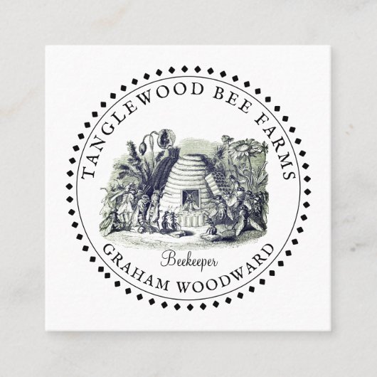 Rustikale Honigbienenzuchtprodukte Quadratische Visitenkarte (Vorderseite)