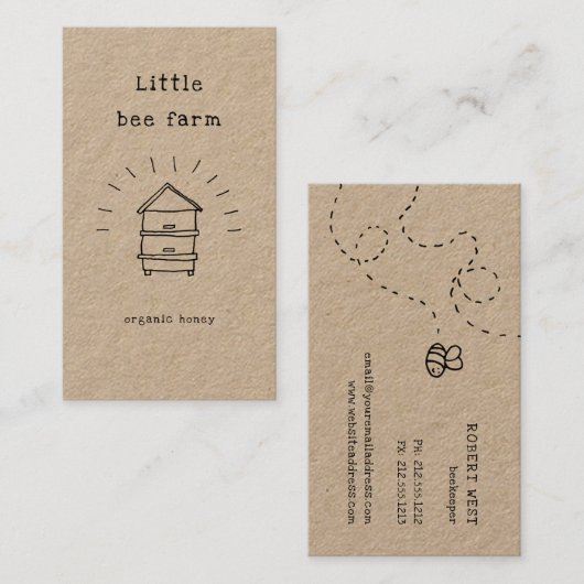 rustikale Honigdoodle Bienenstöcke Visitenkarte (Vorne/Hinten)