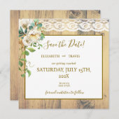 Rustikale Honigkiefer Save The Date (Vorne/Hinten)