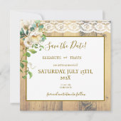 Rustikale Honigkiefer Save The Date (Vorderseite)