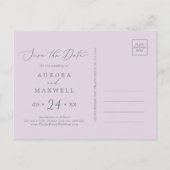 Rustikale horizontale Lilac-Save the Date-Postkart Einladungspostkarte (Rückseite)