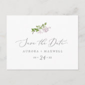 Rustikale horizontale Lilac-Save the Date-Postkart Einladungspostkarte (Vorderseite)