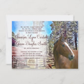 Rustikale Horse Corral Hochzeit Einladung (Vorderseite)