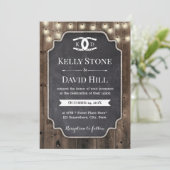 Rustikale Horseshoes Initials Equine Horse Wedding Einladung (Stehend Vorderseite)