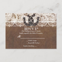 Rustikale Horseshoes & Lace Country Wedding RSVP K