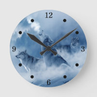 Rustikale Howling Wölfe rund um die Uhr