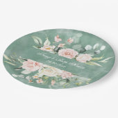 Rustikale Hübsch grüne Wasserfarbe Vintag Pappteller (Schrägansicht)