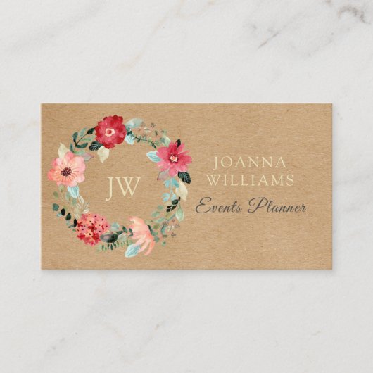 Rustikale Hübsche Blumengarten-Visitenkarte Visitenkarte (Vorderseite)