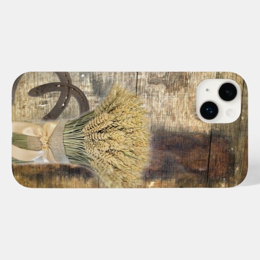 rustikale Hufeisen aus Stallholz Western Case-Mate iPhone Hülle (Rückseite (Horizontal))