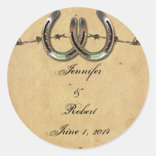 Rustikale Hufeisen Barbed Umschlag Aufkleber