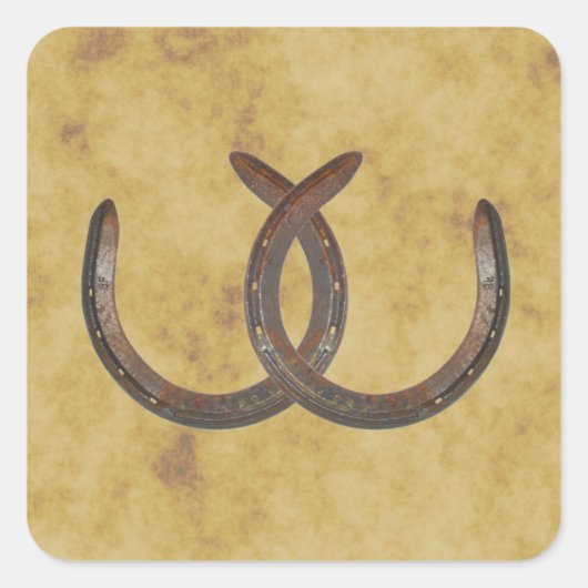 Rustikale Hufeisen beängstigende BG-Umschlag Aufkl Quadratischer Aufkleber (Vorderseite)