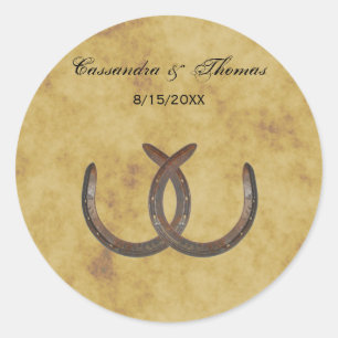 Rustikale Hufeisen beängstigende BG-Umschlag Aufkl Runder Aufkleber