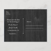 Rustikale Hufeisen & Blume Hochzeit speichern das  Ankündigungspostkarte (Rückseite)